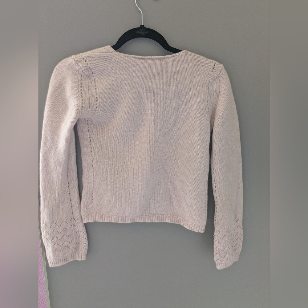 Beth Bowley V-Neck Lavender Cashmere Knit Sweater M - Picture 5 of 9